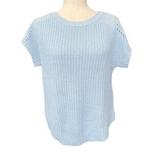 Griege Powder Blue Short Sleeve Knit Capsule Sweater S